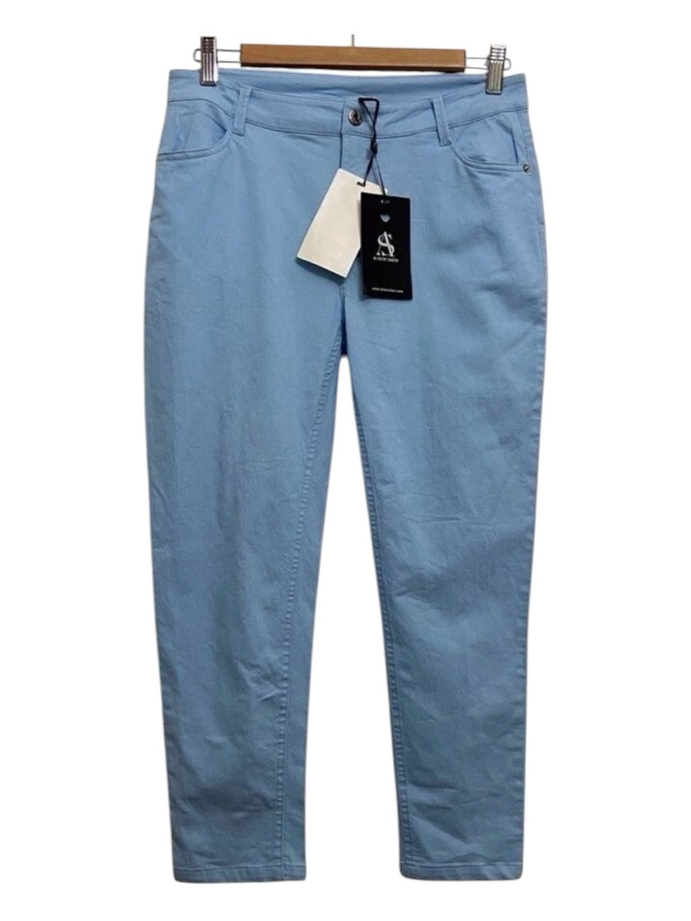ALISON Sheri NWT pants ankle crop powder blue lightweight medium stretch coton